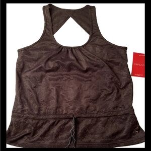 Capezio Dance Darina Top Lace Black Roses #10706C Black Tank Top Ties Large new